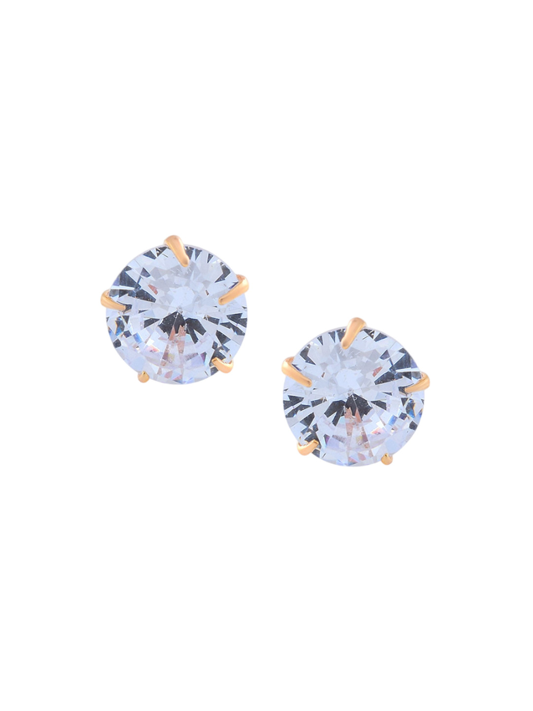 MEMOIR Gold Plated Solitaire Contemporary Drop Earrings