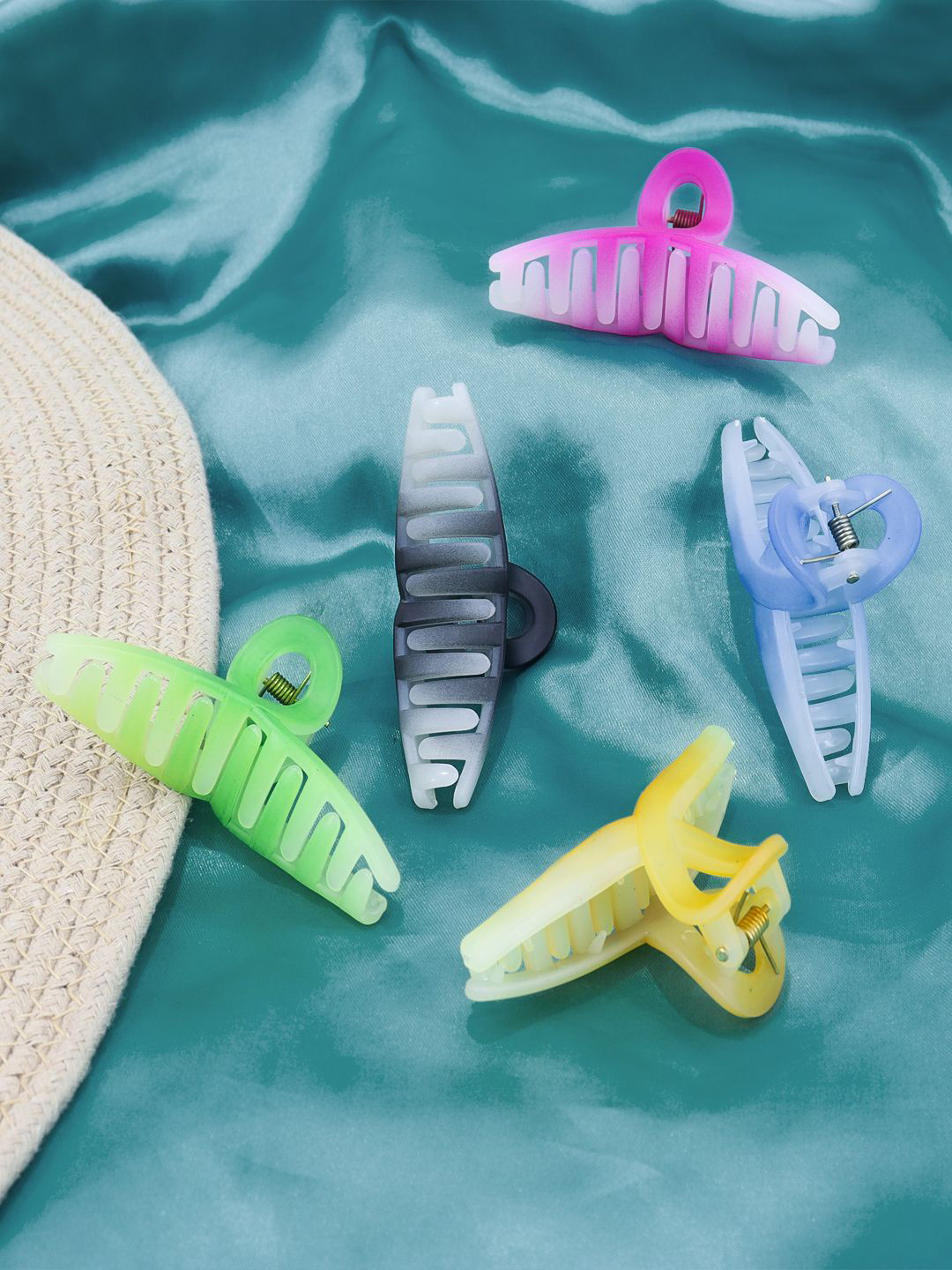 Krelin Set of 5 Women Claw Strong Hold Nonslip Plastic Hair Clips