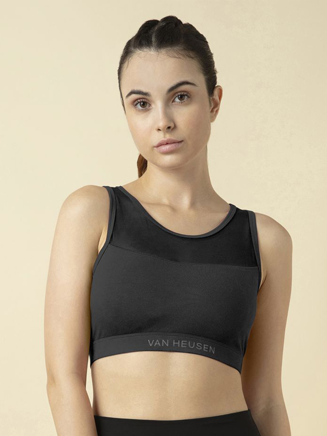 Van Heusen Women Anti Bacterial Cotton Full Coverage Wire-free Padded Sports Bra
