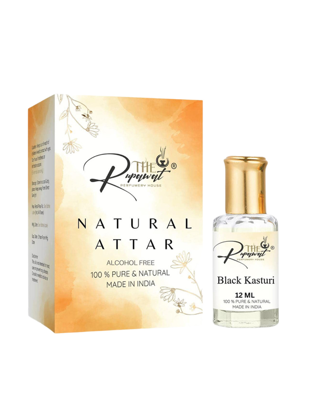 THE RUPAWAT Perfumery House Black Kasturi 100% Natural & Pure Alcohol Free Attar - 12 ml