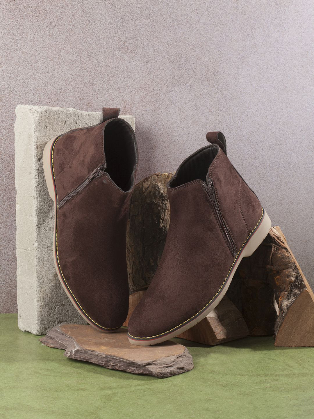 ID Men Block-Heeled Regular Boots