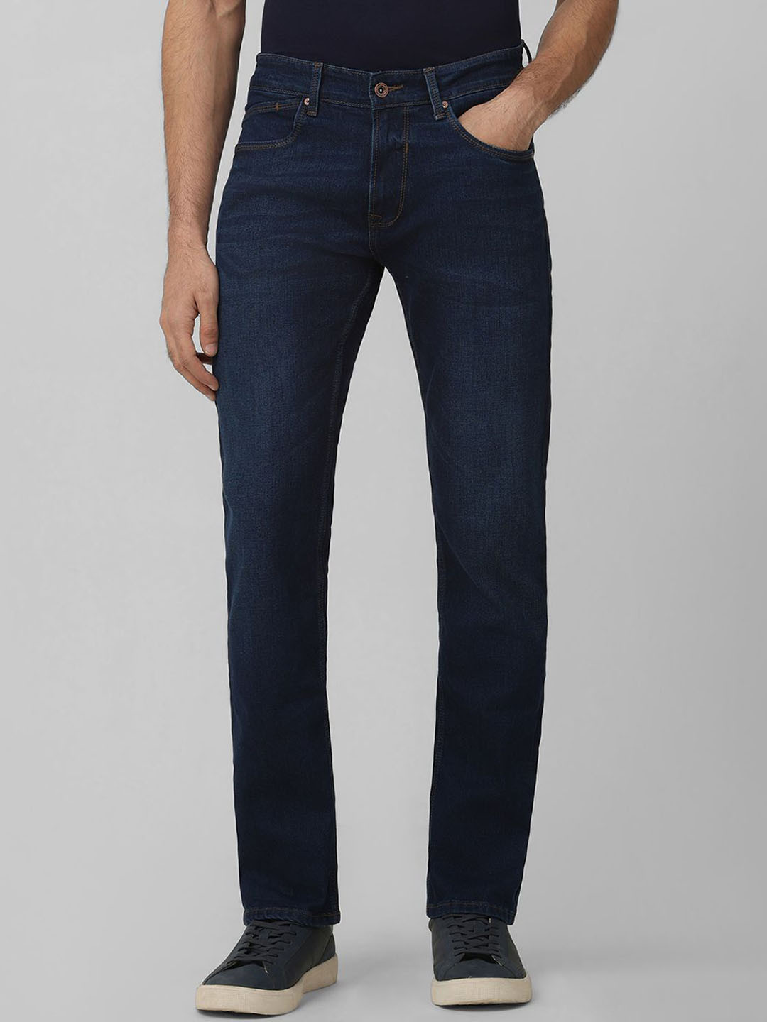 Mufti Men Straight Fit Mid-Rise Stretchable Jeans
