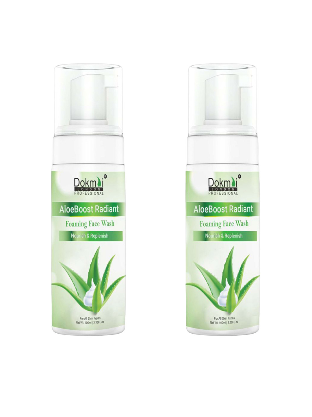 Dokmai London Professional Set Of 2 Aloe Boost Radiant Foaming Face Wash - 100 ml Each