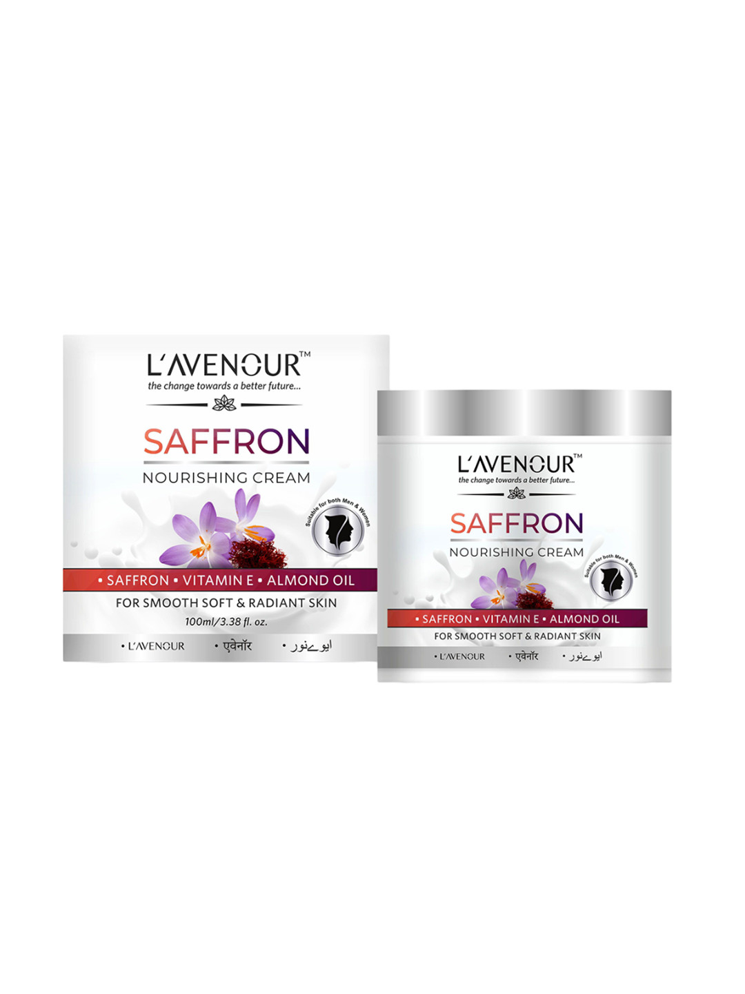 L'AVENOUR Saffron Nourishing Cream With Vitamin E For Soft Skin - 100 ml