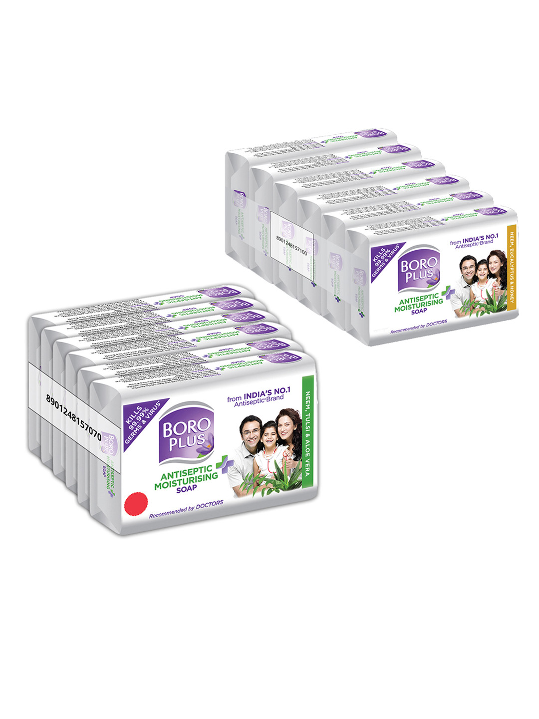 BOROPLUS Set of 12 Antiseptic & Moisturising Soap with Neem - 125 g each