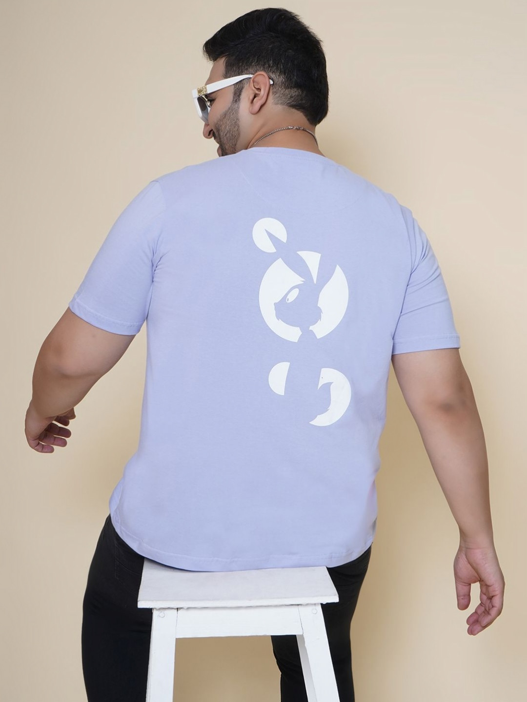 John Pride Plus Size Men Printed Cut Outs T-shirt