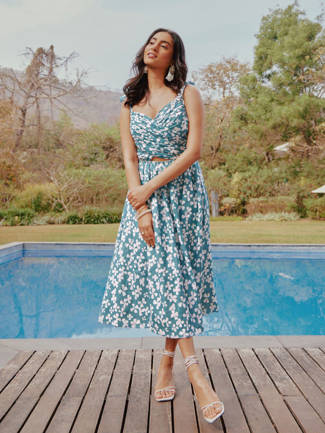 tara and i Women Floral Printed Fit and Flare Dress