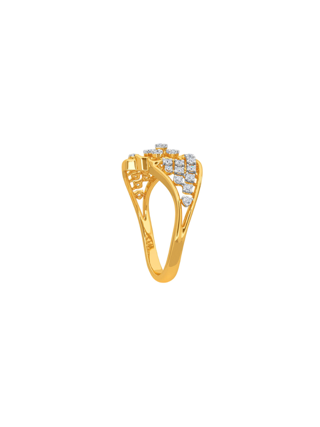 KISNA DIAMOND AND GOLD JEWELLERY Women 14KT Diamond Finger Ring - 2.2gm