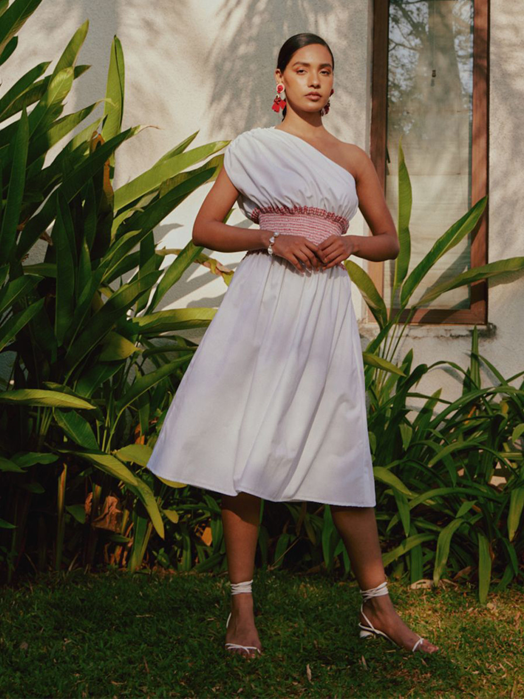 tara and i Women One Shoulder Fit and Flare Dress