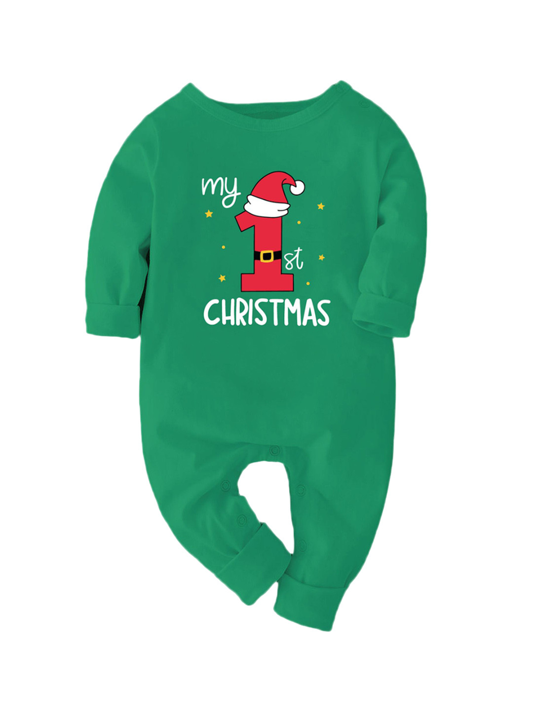 Zeezeezoo Kids First Christmas Printed Pure Cotton Full Sleeve Casual Rompers