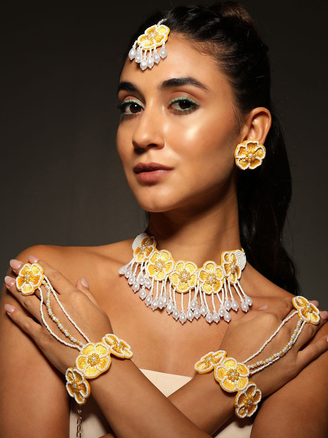 PATOLA BY VJ Beaded Necklace and Earrings