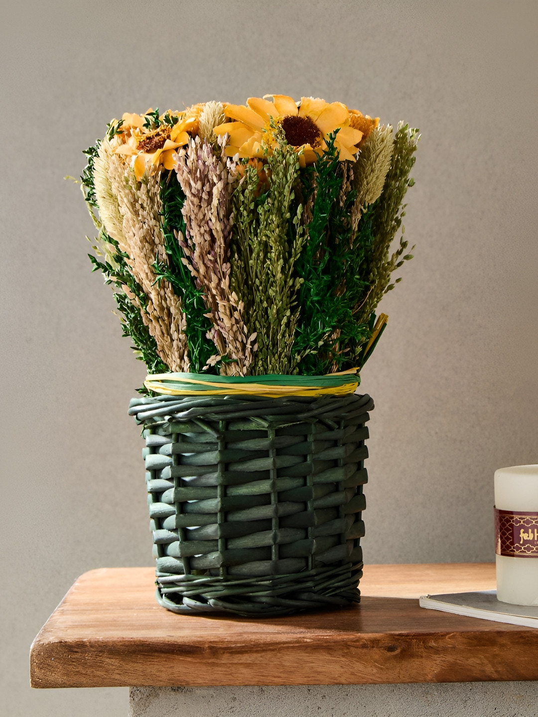 Fabindia Yellow & Brown Sughandh Dried Flowers