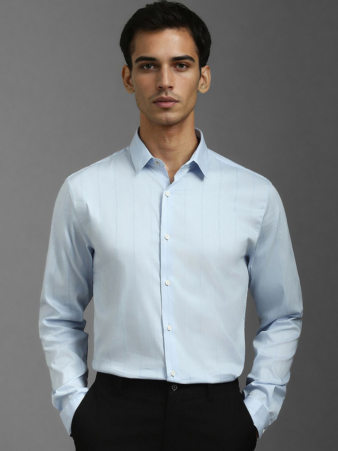 Louis Philippe Men Striped Long Sleeves Casual Shirts