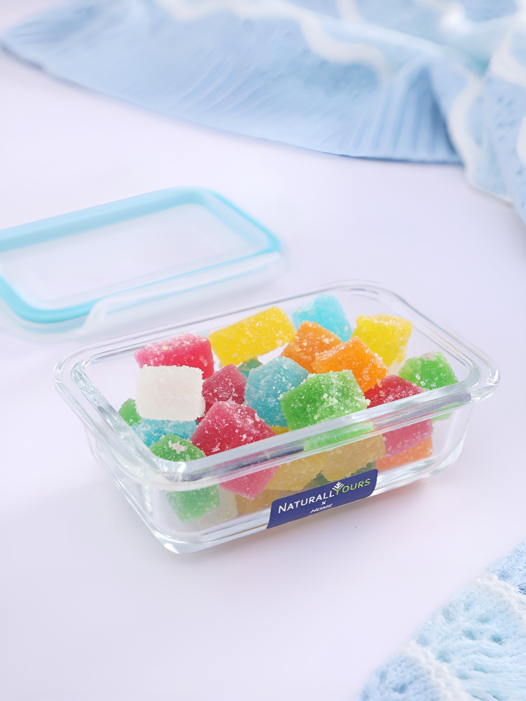 Naturally Yours Transparent Glass Easy To Clean Clip-On Fridge Container-180ml