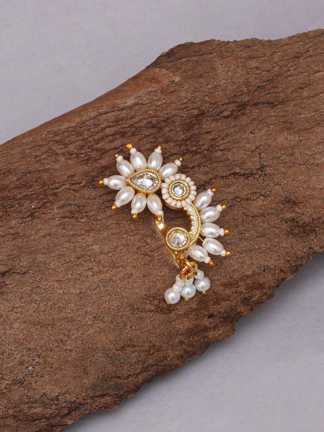 Mali Fionna Gold-Plated Artificial Stones and Beads Stud Nosepin