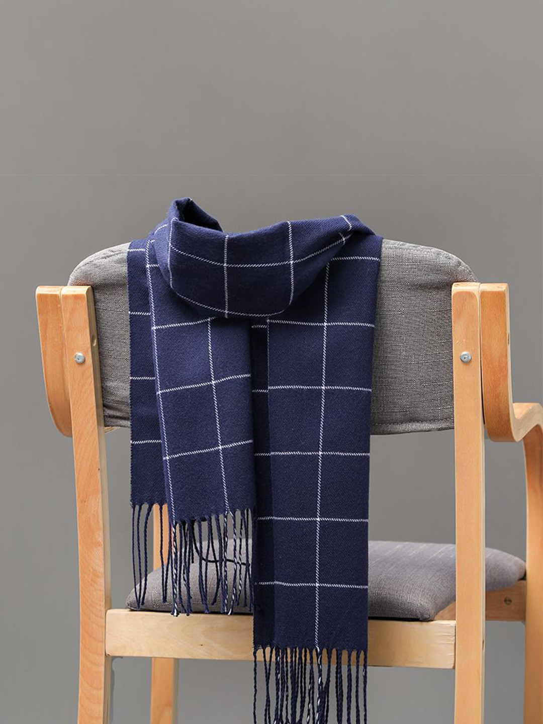 Alexvyan Women Checked Woollen Cashmere Winter Scarf