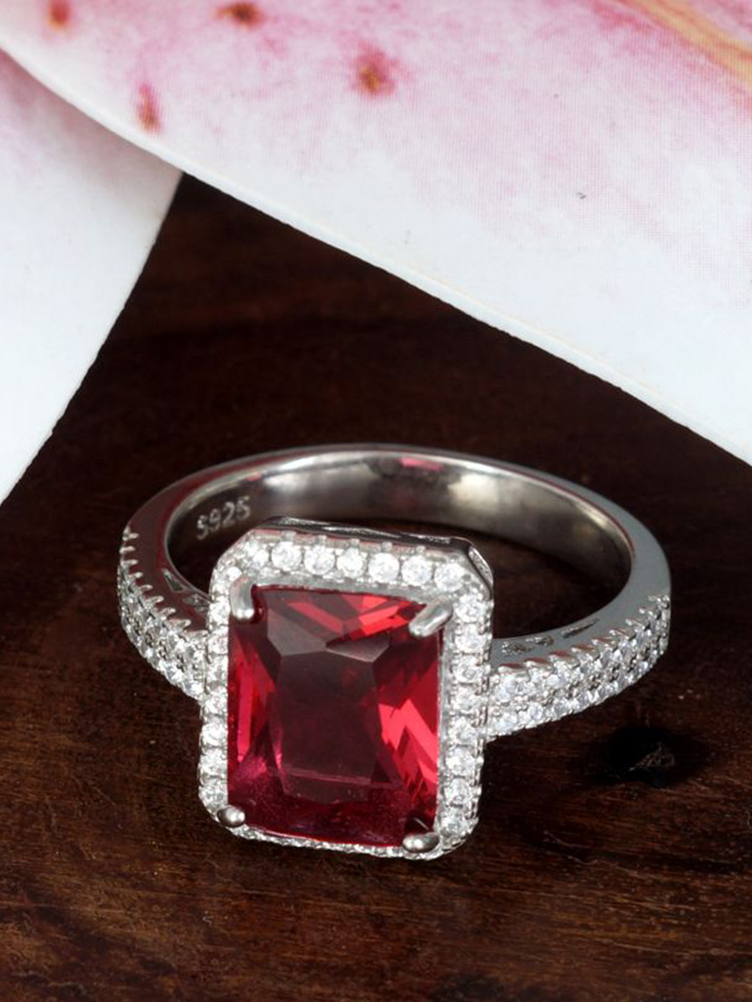 Tuanz Silver Jewelry Celestial Glory 925 Sterling Silver Rhodium-Plated CZ-Studded Ring