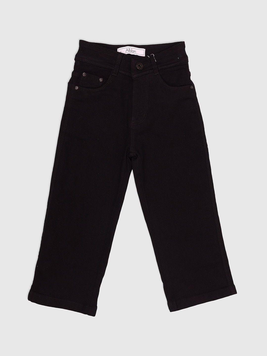 Albion By CnM Girls Mid-Rise Straight Fit  Stretchable Jeans