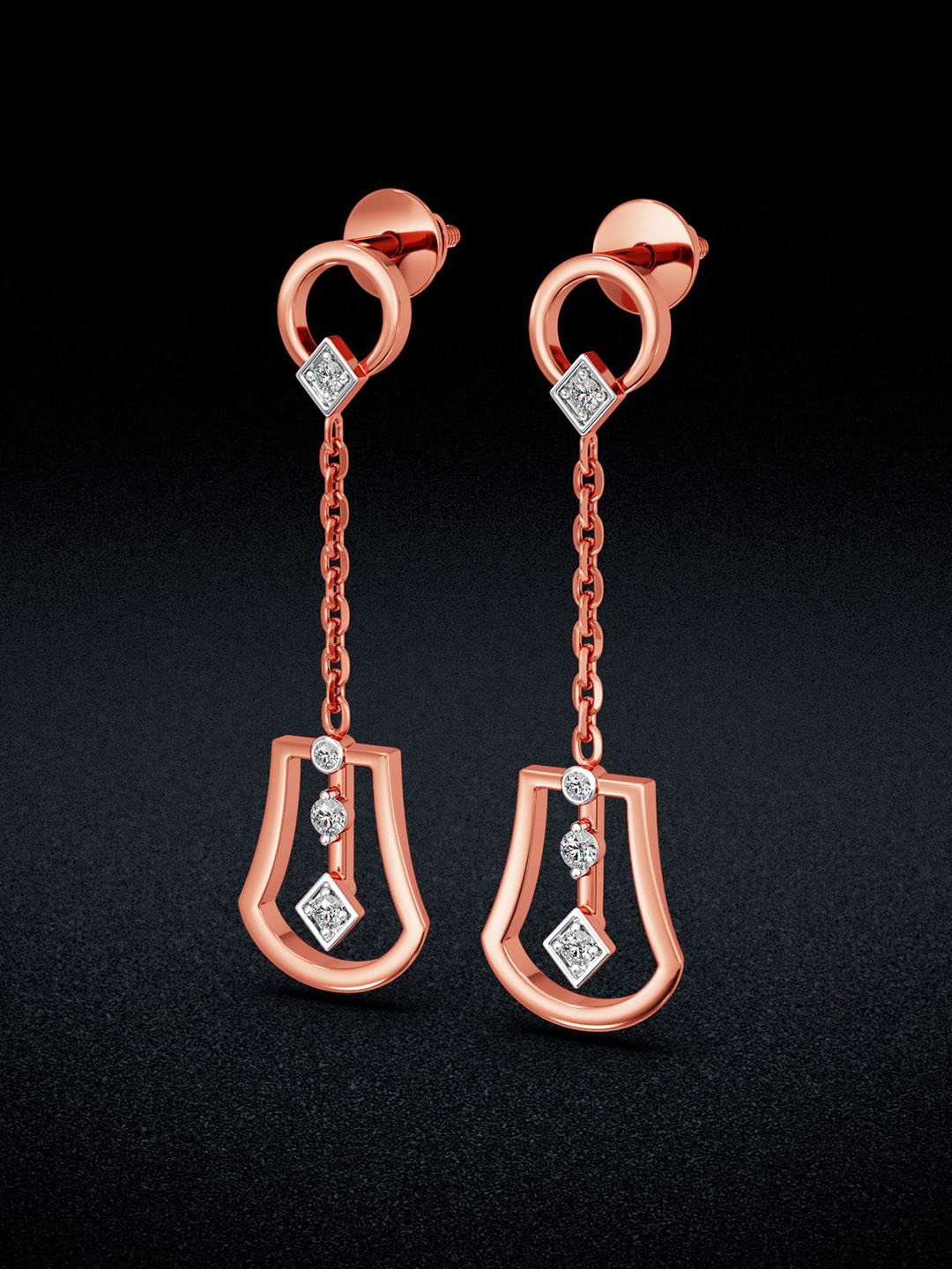 Joyalukkas Women 18KT Diamond Drop Earrings