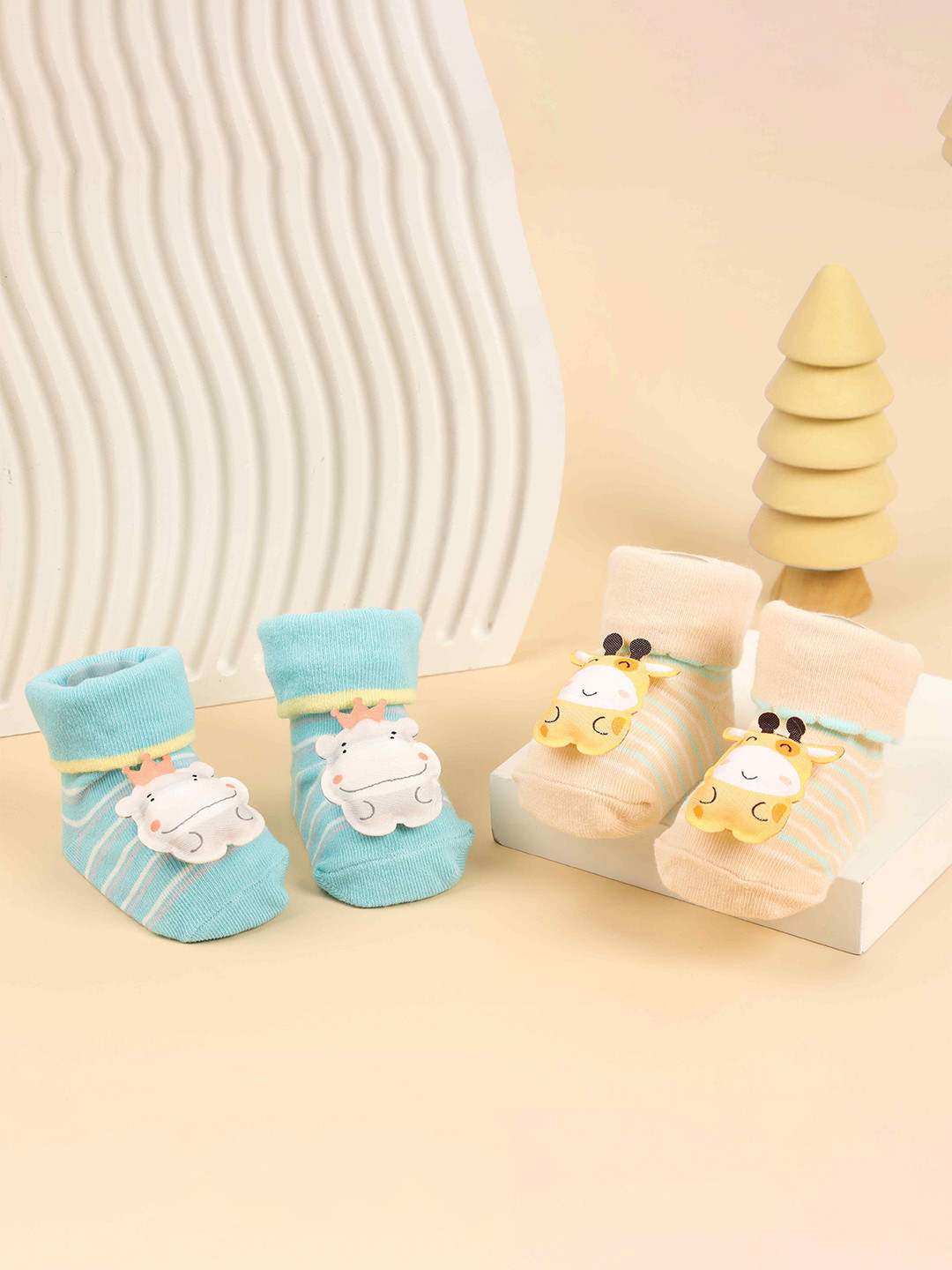 KICKS & CRAWL Kids Pack Of 2 Jungle Buddies Socks