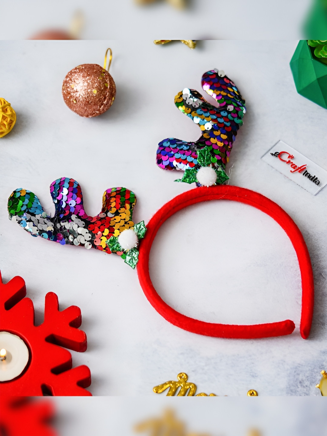 eCraftIndia Embellished Christmas Headband