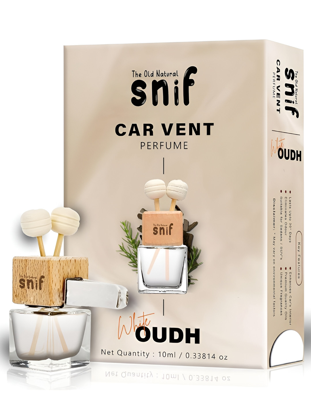 The Old Natural  White Oudh Car Air Freshner - 10 ml