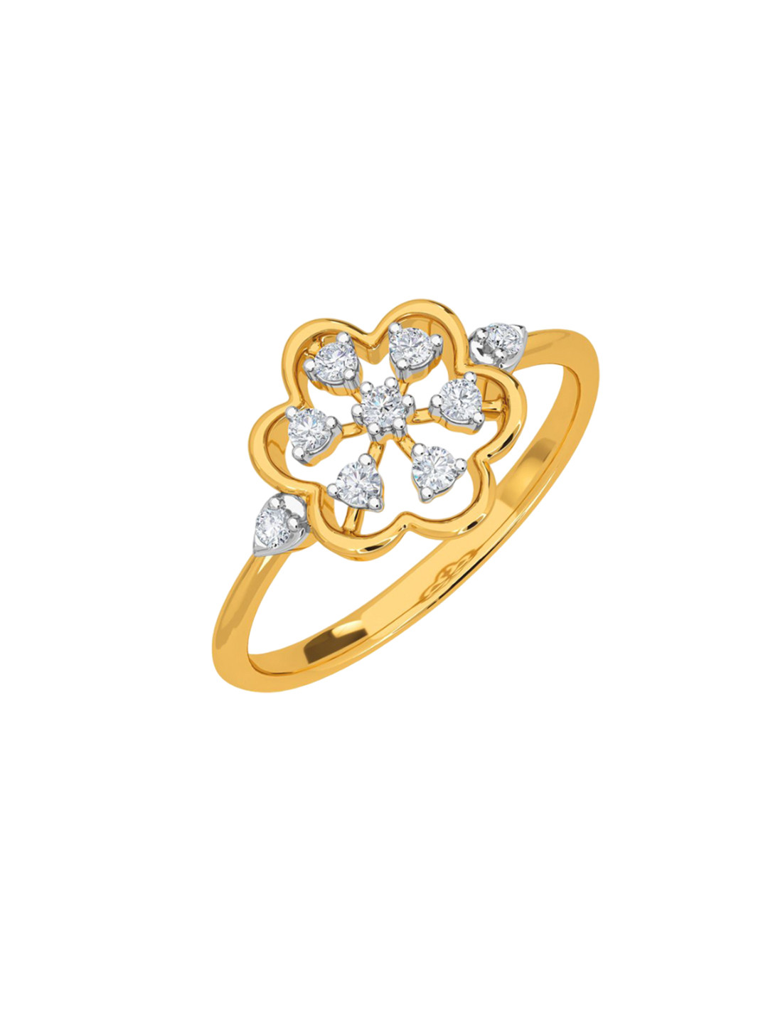 KISNA DIAMOND AND GOLD JEWELLERY Women 18KT Bethan  Finger Ring Diamond