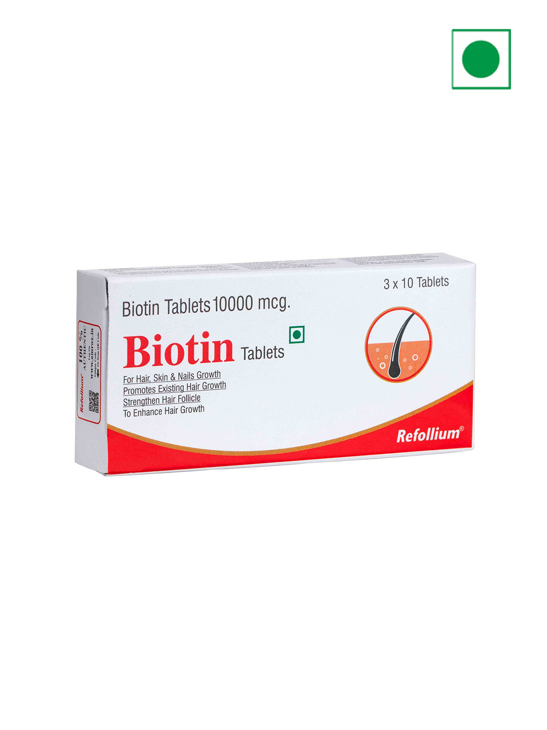 refollium Biotin 10000 mcg Tablets - 30 N