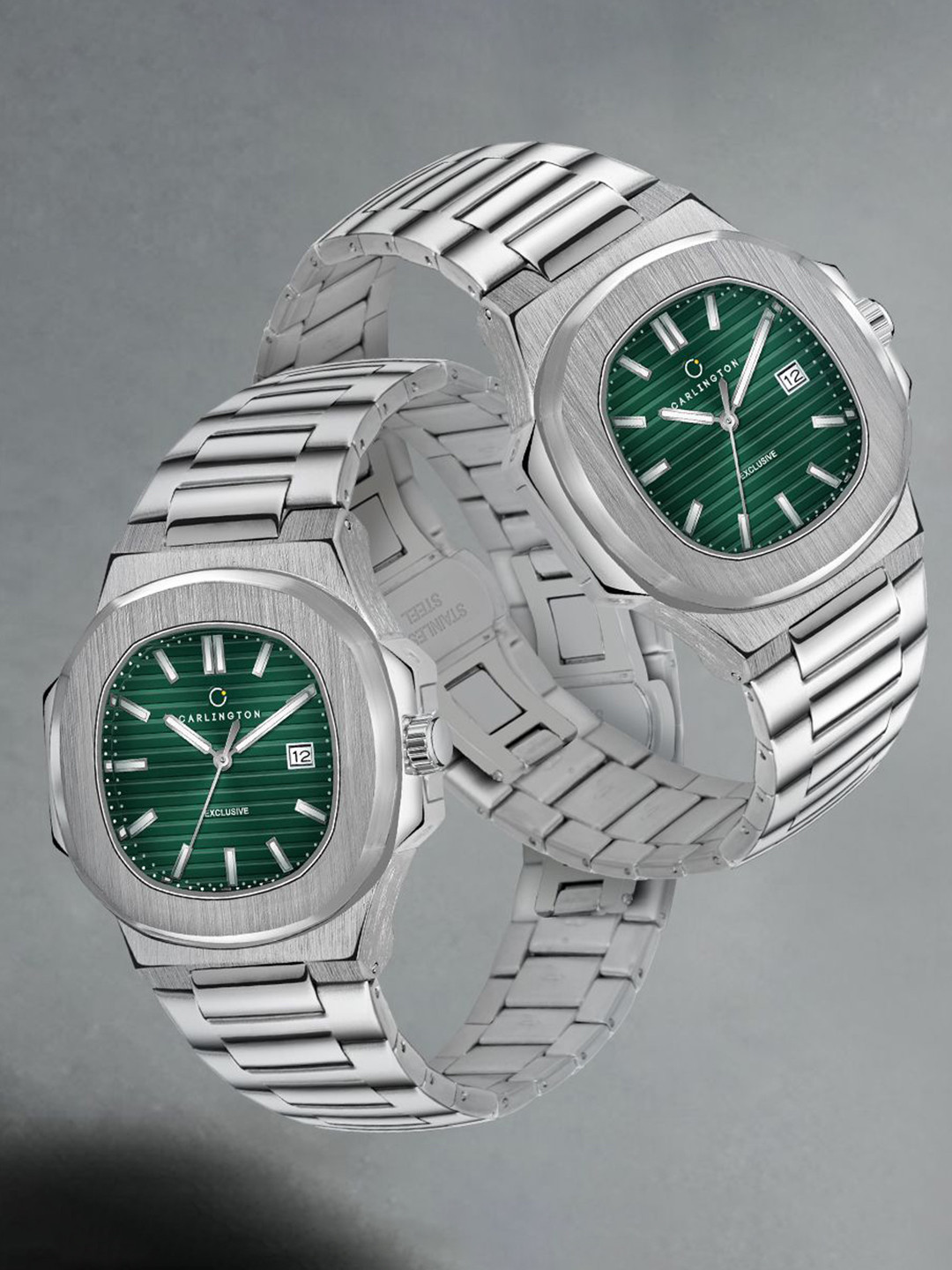 CARLINGTON Men Dial & Stainless Steel Straps Analogue Watch Exclusive 8822 Green