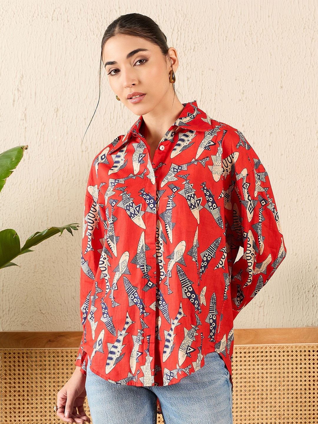 Uptownie Asymmetrical Cotton Shirt
