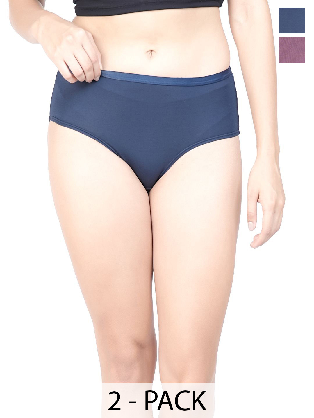 Eve's Beauty Pack Of 2 Assorted Seamless Hipster Briefs Micro_asst