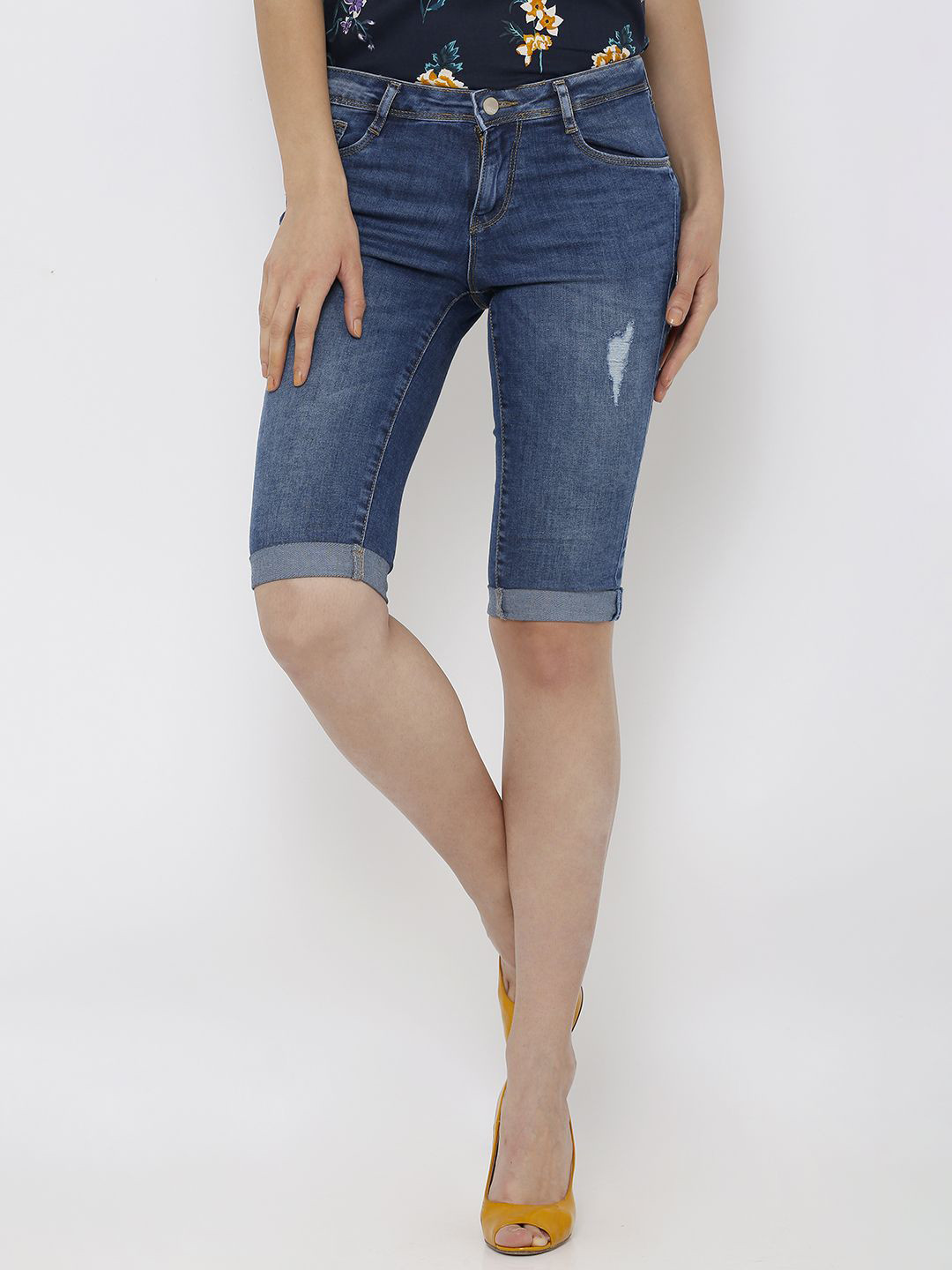 Kraus Jeans Women High-Rise Slim Fit Capris