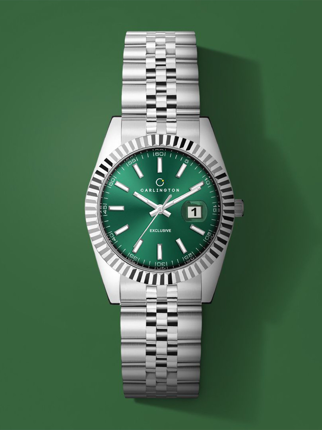 CARLINGTON Women Stainless Steel Straps Analogue Watch Exclusive 8811 Steel Green Ladies