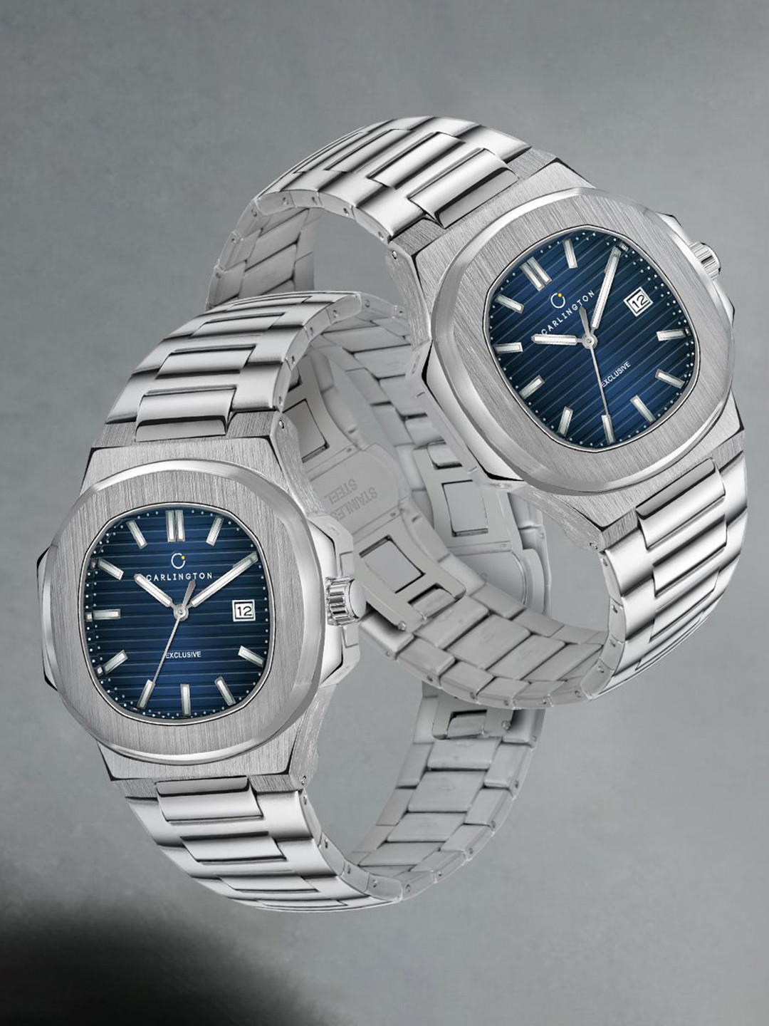 CARLINGTON Men Dial & Stainless Steel Straps Analogue Watch Exclusive 8822 Blue