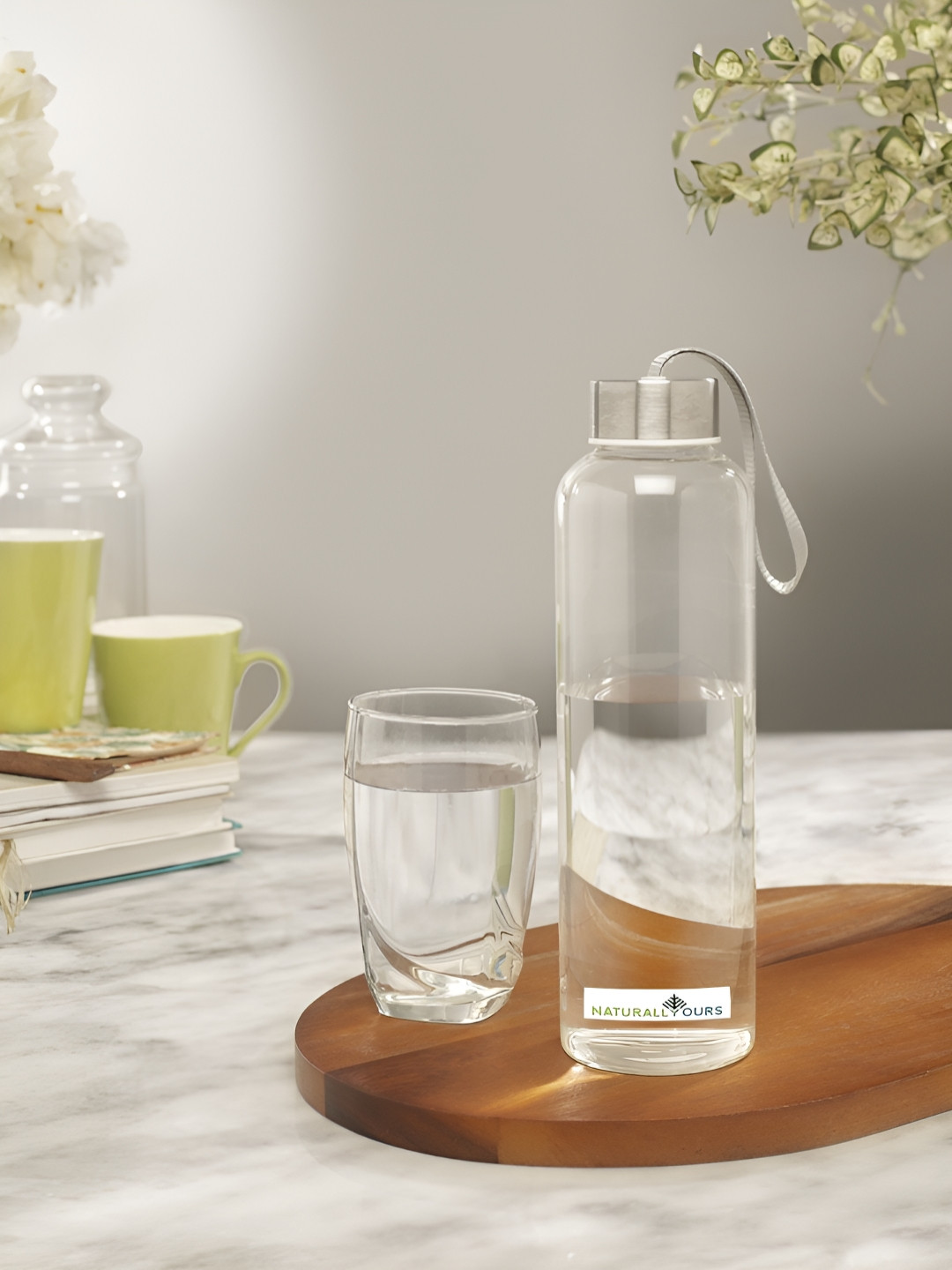 NATURALLY YOURS NB DRINKWARE Transparent Glass Spill Proof Water Bottle - 500ml