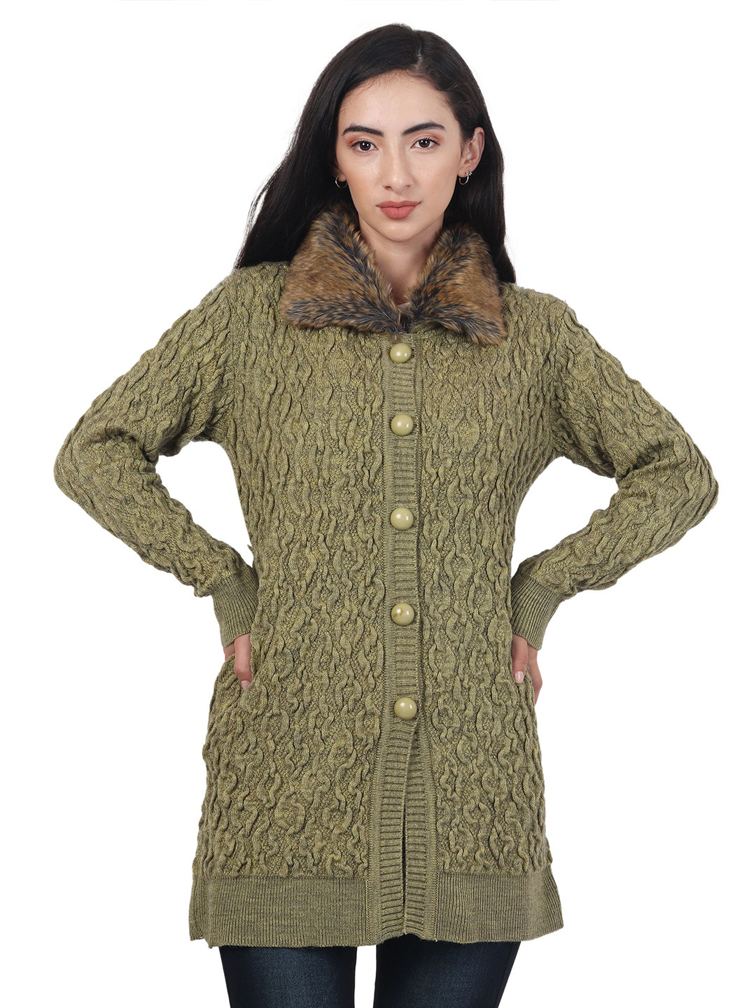 HAUTEMODA Women Woollen Casual Cardigan