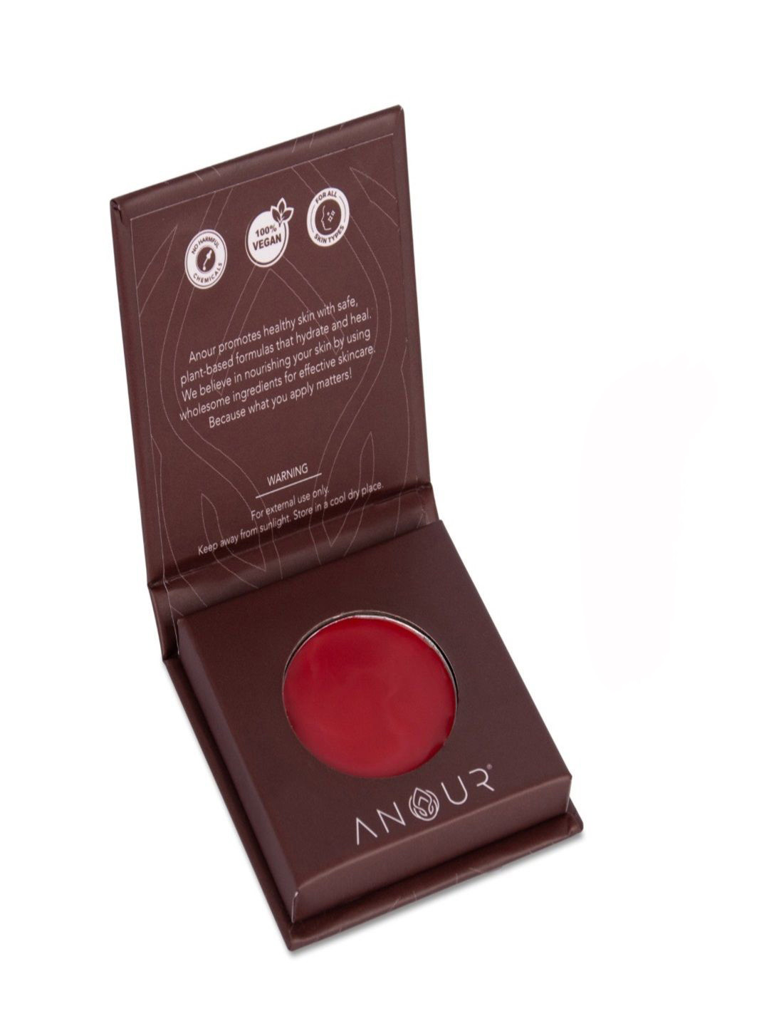 ANOUR Transfer Proof Long Lasting Lip & Cheek Tint - 3.5g - Cherry Red