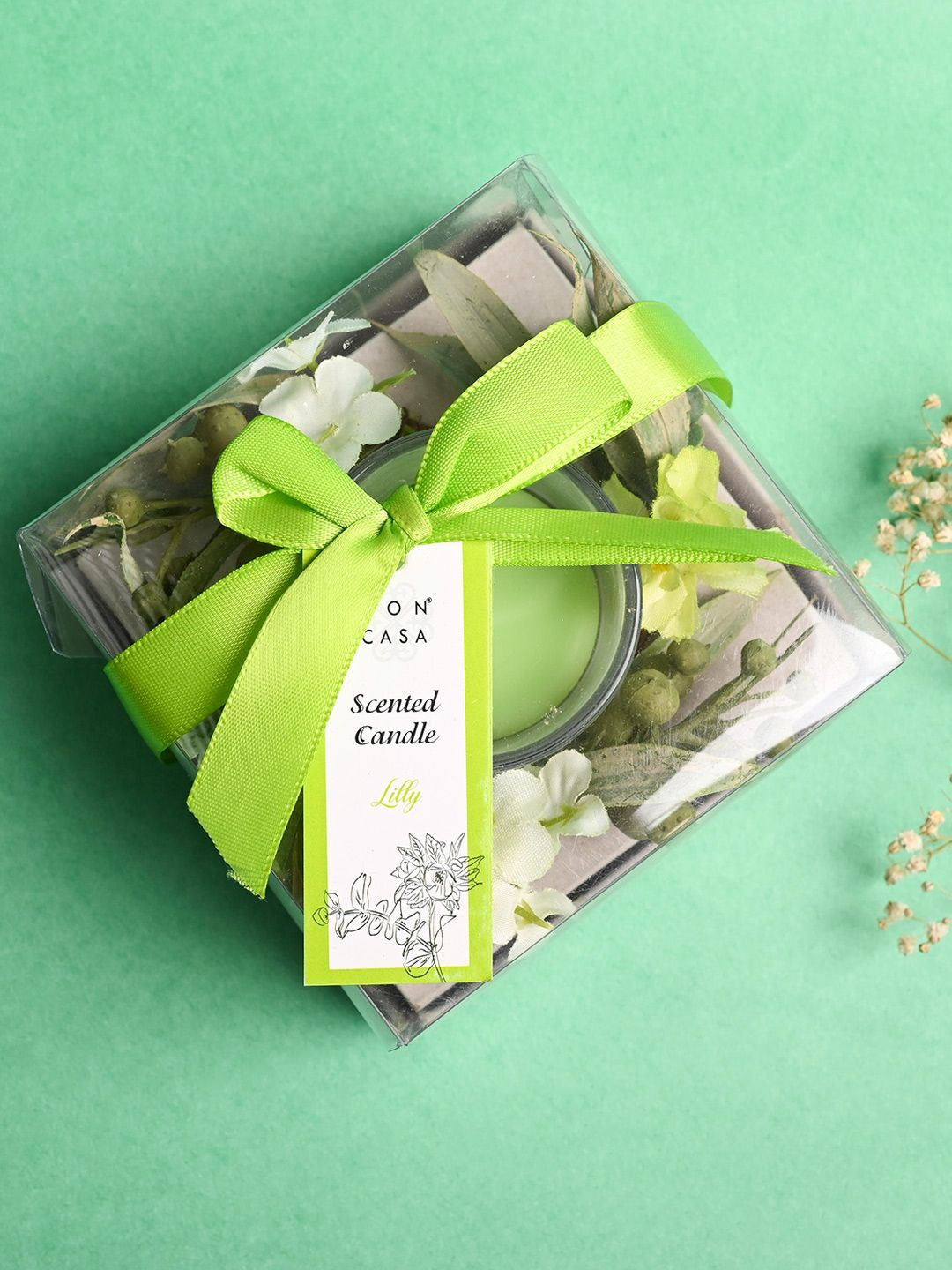 MARKET99 Floral Cylindrical 1 Wick Planifolia Aroma Solid Geometric Regular Jar Candles