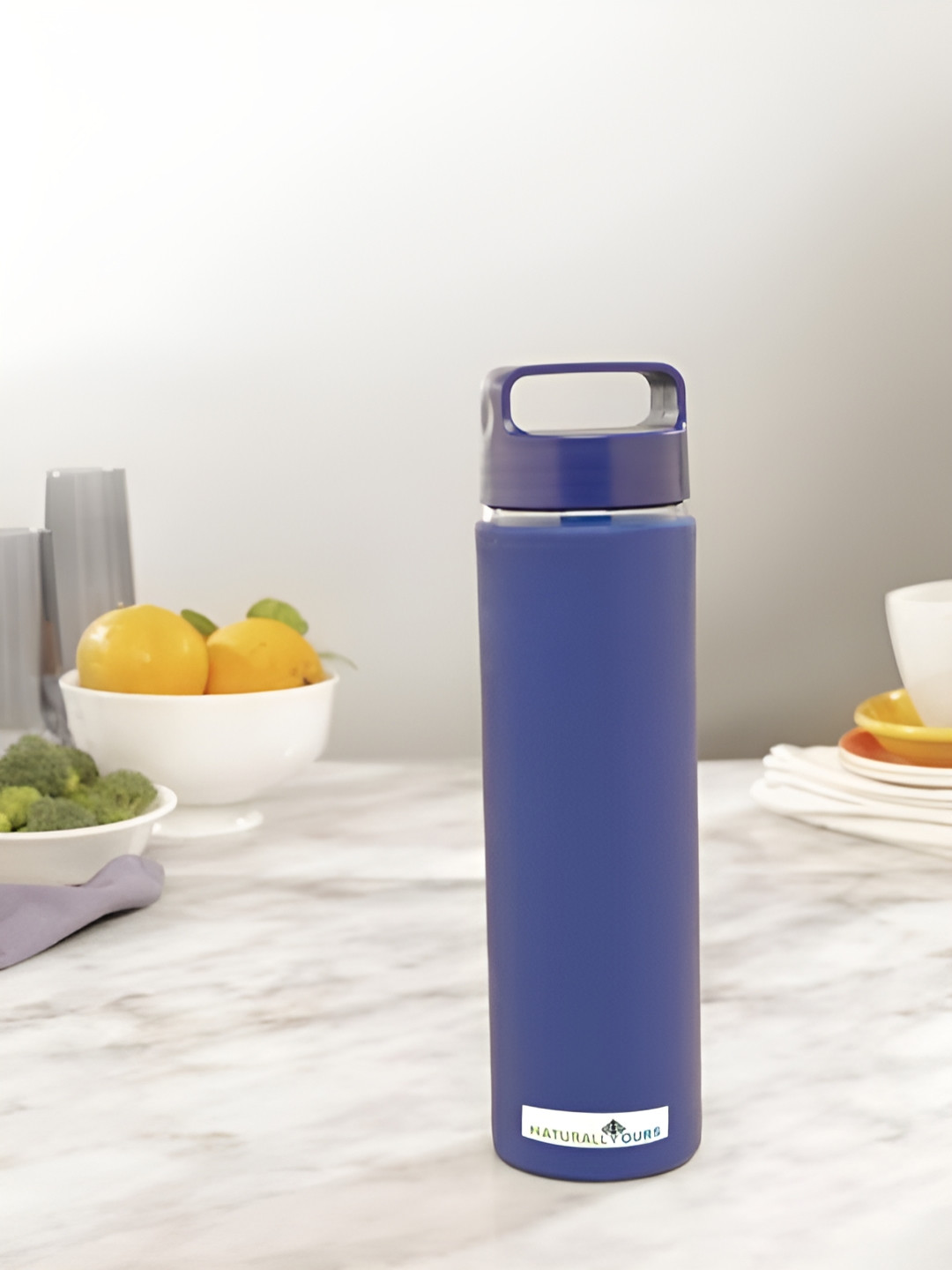 NATURALLY YOURS NB DRINKWARE Blue Glass Spill Proof Water Bottle - 550ml