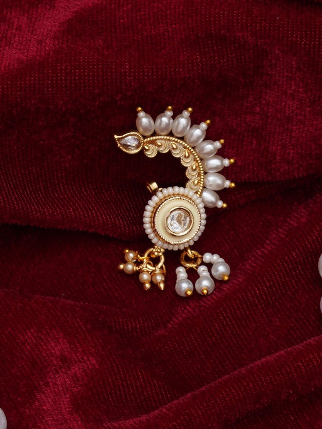Mali Fionna Gold-Plated Artificial Stones and Beads Stud Nosepin