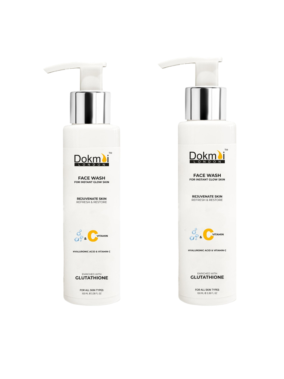 Dokmai London Set Of 2 Vitamin C Face Wash With Gluthathione - 100 ml Each