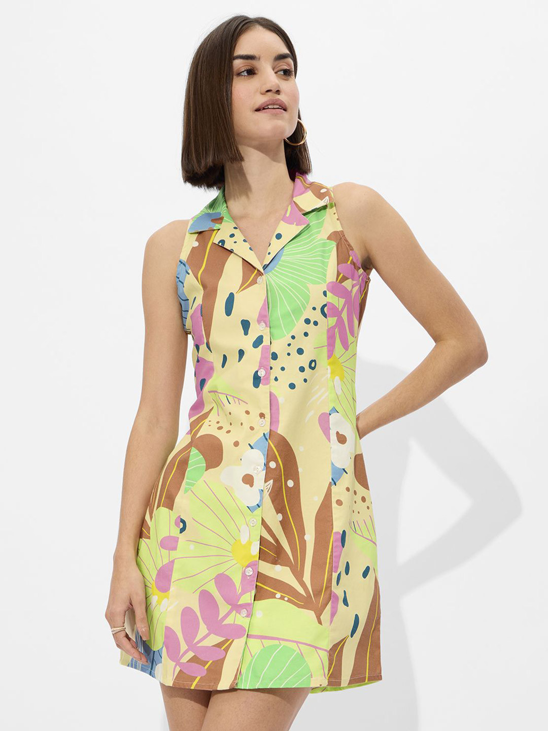 The Souled Store Printed Shirt Mini Dress