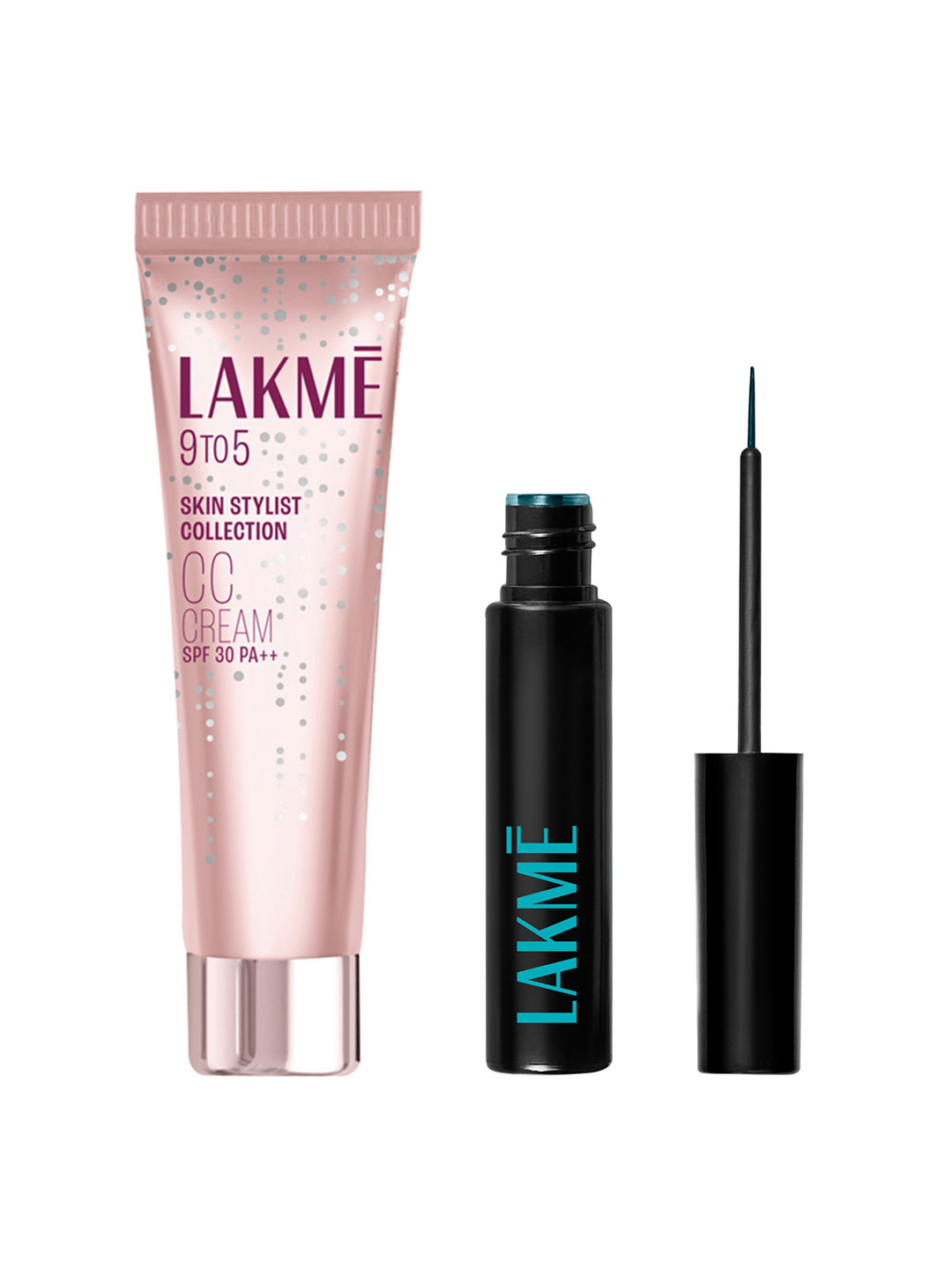 Lakme Set Of SPF 30 CC Cream & Eyeconic Liquid Eyeliner - 30g + 4.5ml