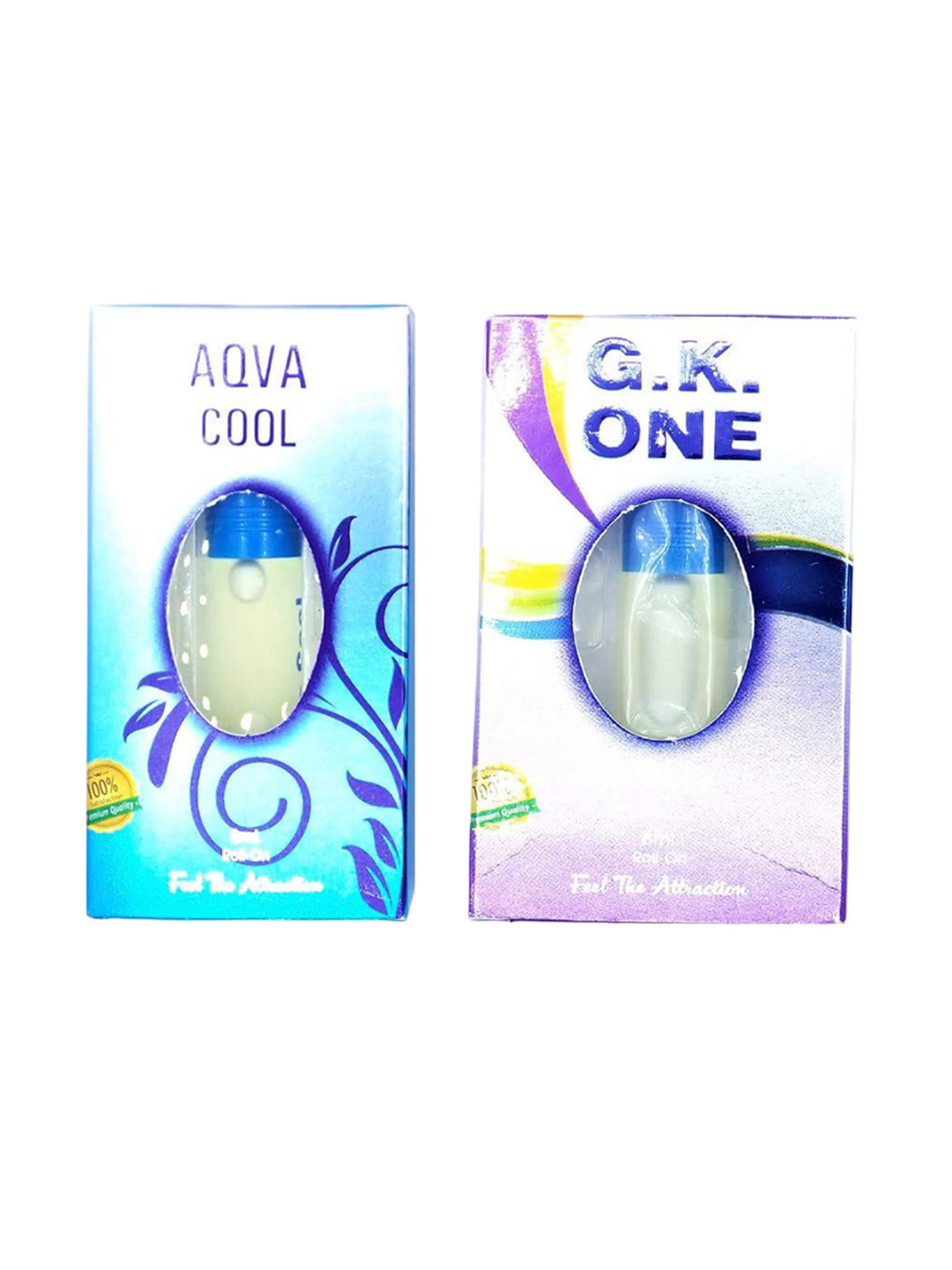 RAVIOUR LIFESTYLE Set Of 2 Aqua Cool & G.K One Alcohol-Free Roll On Attar - 8 ml Each