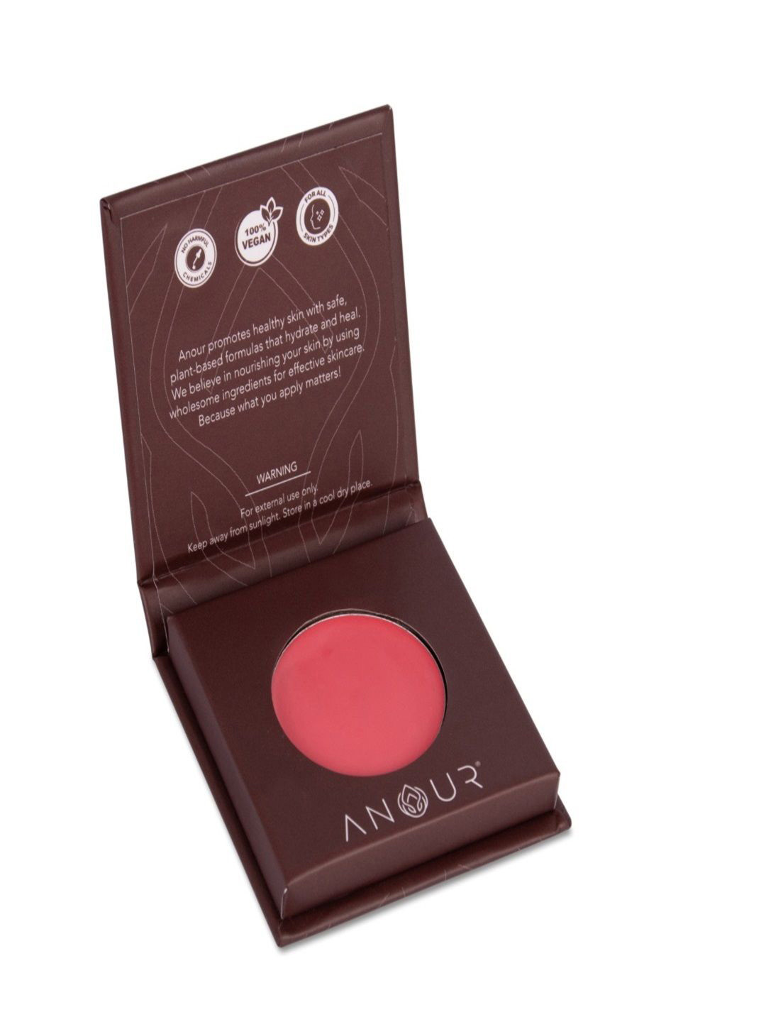 ANOUR Transfer Proof Long Lasting Lip & Cheek Tint - 3.5g - Raspberry Pink