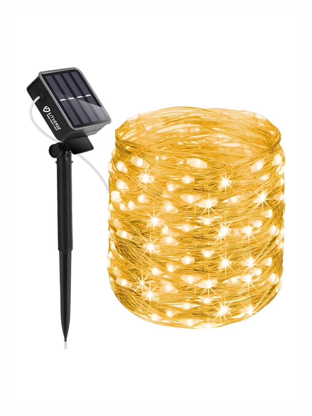 LITVERSE White & Yellow Waterproof String Rice Lights