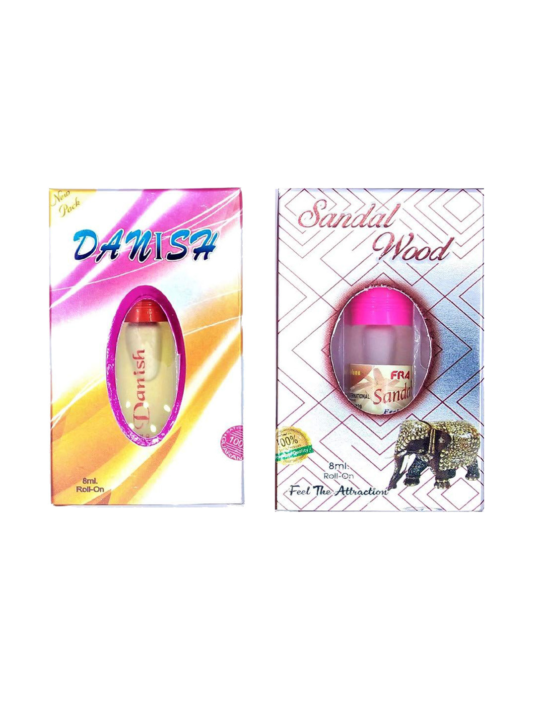 RAVIOUR LIFESTYLE Set Of 2 Danish & Sandal Wood 100% Pure & Non Alcoholic Attar- 8m