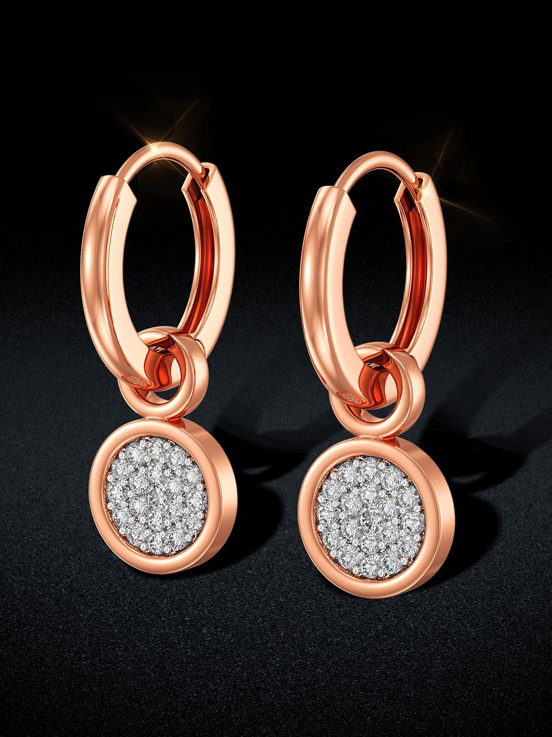 Joyalukkas Women 18KT Hoop Circle Gold Earrings