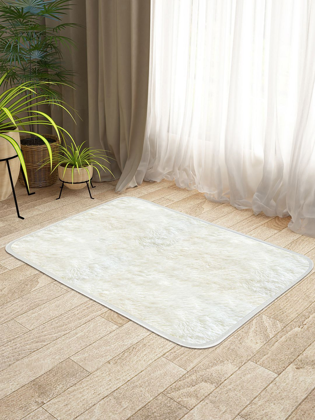 Story@home Off-White Rectangular Anti-Slip Doormats