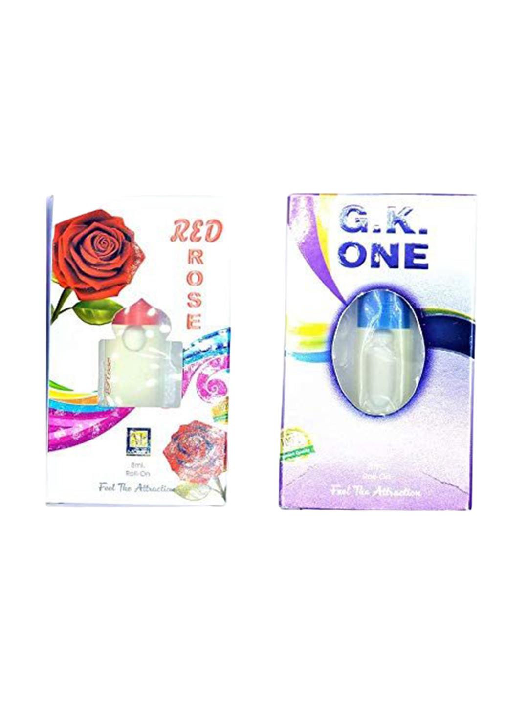 RAVIOUR LIFESTYLE Set Of 2 G.K One & Red Rose 100% Pure Alcohol-Free Attar - 8 ml Each